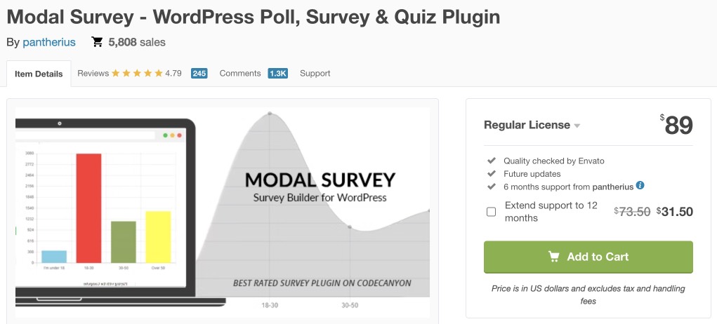 Квизы и тесты на Modal Survey