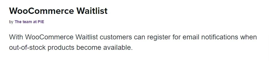 WooCommerce Waitlist интересный