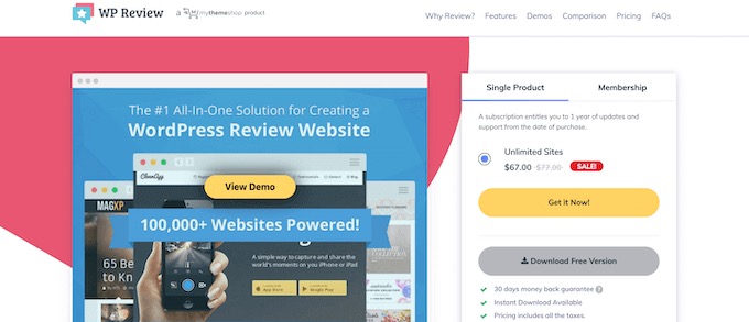 WP Review Pro интересный