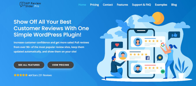 WP Review Slider Pro легкий